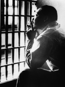 Martin Luther King, Jr., in jail in Birmingham, Alabama, April 1963